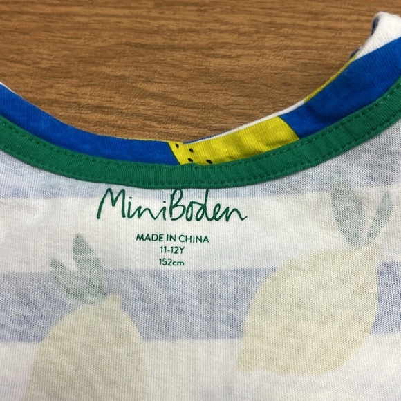 Mini Boden lemon striped jersey dress size 11/12 - Picture 6 of 7